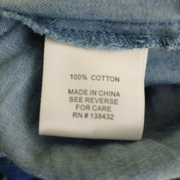 NEW ModCloth Chambray Cotton Jumpsuit Pockets - Picture 8 of 8